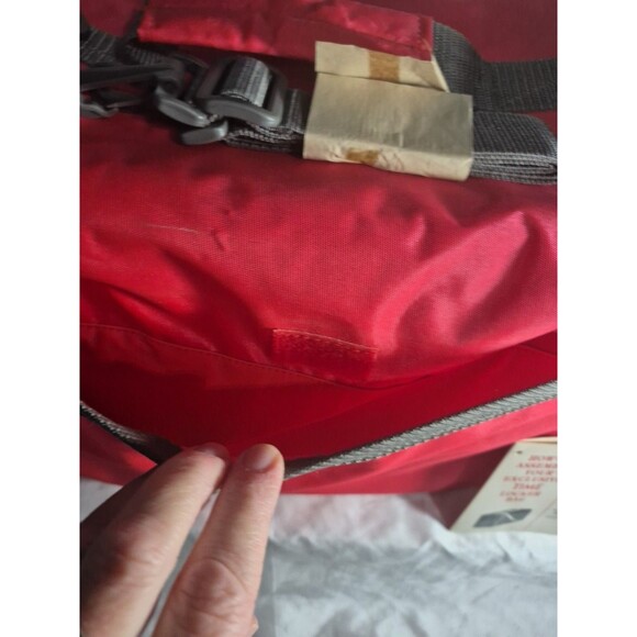 Vintage Time Magazine Locker Bag Red Excellent Condition Original Tag And Strap - Picture 6 of 16